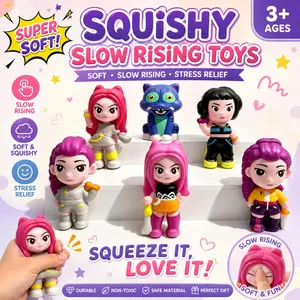 Top Hunter Rumi Cute Soft Gel Set, Slow Rebound Squeeze Toy, Slow Rising Squishies, Collectible Stress Relief Toy, Holiday Gift
