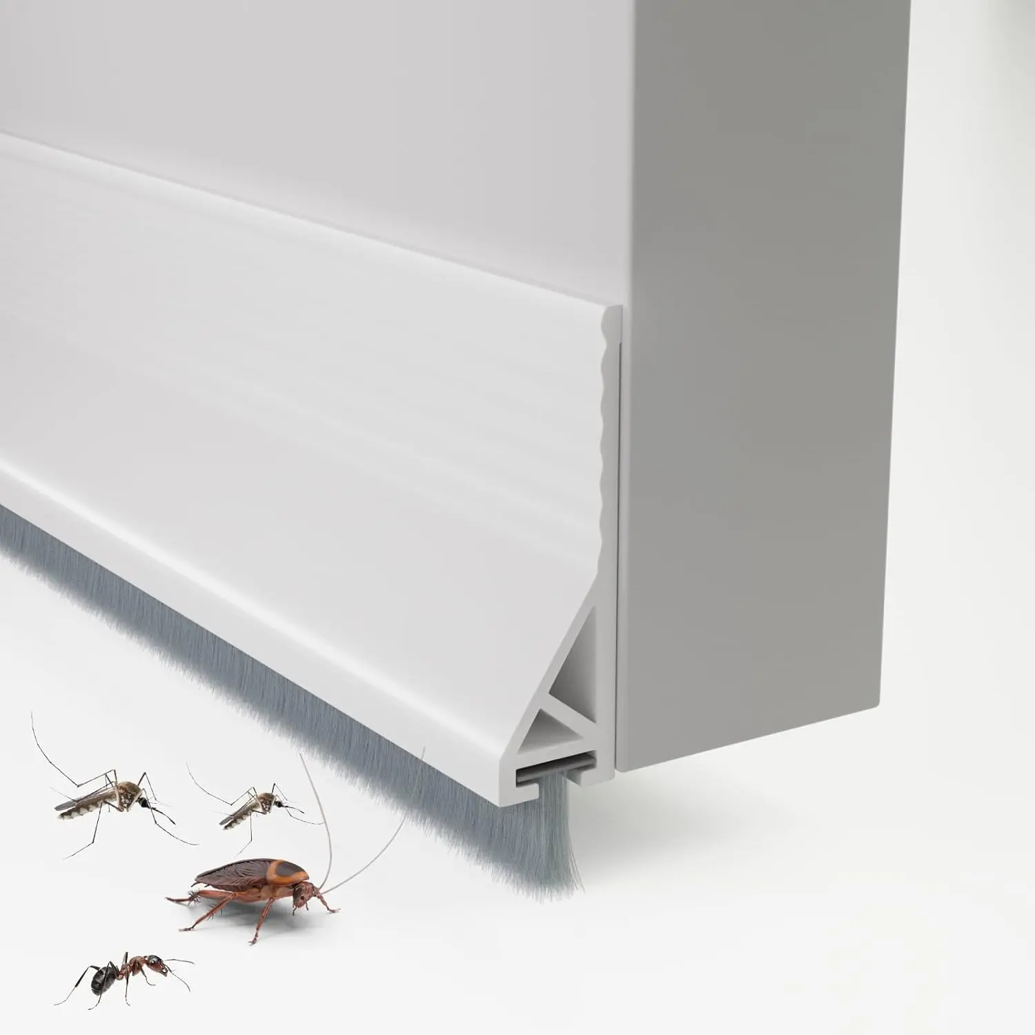 BoDoux Door Draft Stopper with Brush, 39" Door Sweep for Bottom of Door, Self Adhesive Weather Stripping for Bottom of Door, Under Door Seal Dust/Noise/Hot or Cold Air Insulation