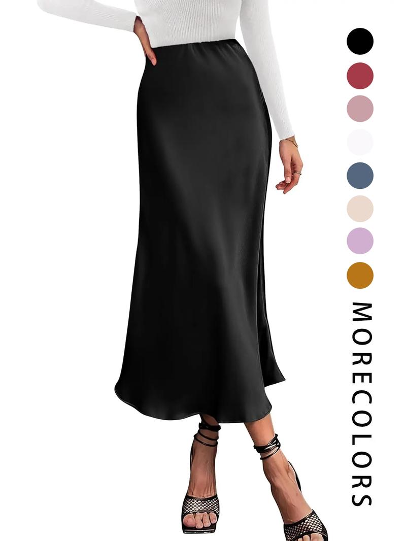 Women's Solid Color   Skirt, Elegant Fashion Casual Skirt for Party Wedding Guest, Ladies Bottoms for Summer, Formal Fashion Skirt