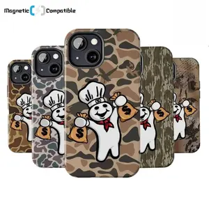 Magneitc Compatible with Phone Case, Dough Boy Camo Tough Polycarbonate Cover for iPhone 11-17 (Pro, Plus, Mini, ProMax) - Shockproof Camera Protection, Mobile Phone Accessory