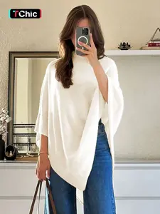 Women's Plain Loose Elegant Fashion Knit Shawl, Fall & Winter Mid-Weight Knit Wrap, Stylish Versatile Accessory for Ladies, Trendy Solid Shawl, Soft Warm Shawl