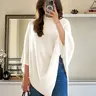 Women's Plain Loose Elegant Fashion Knit Shawl, Fall & Winter Mid-Weight Knit Wrap, Stylish Versatile Accessory for Ladies, Trendy Solid Shawl, Loose Fit Shawl
