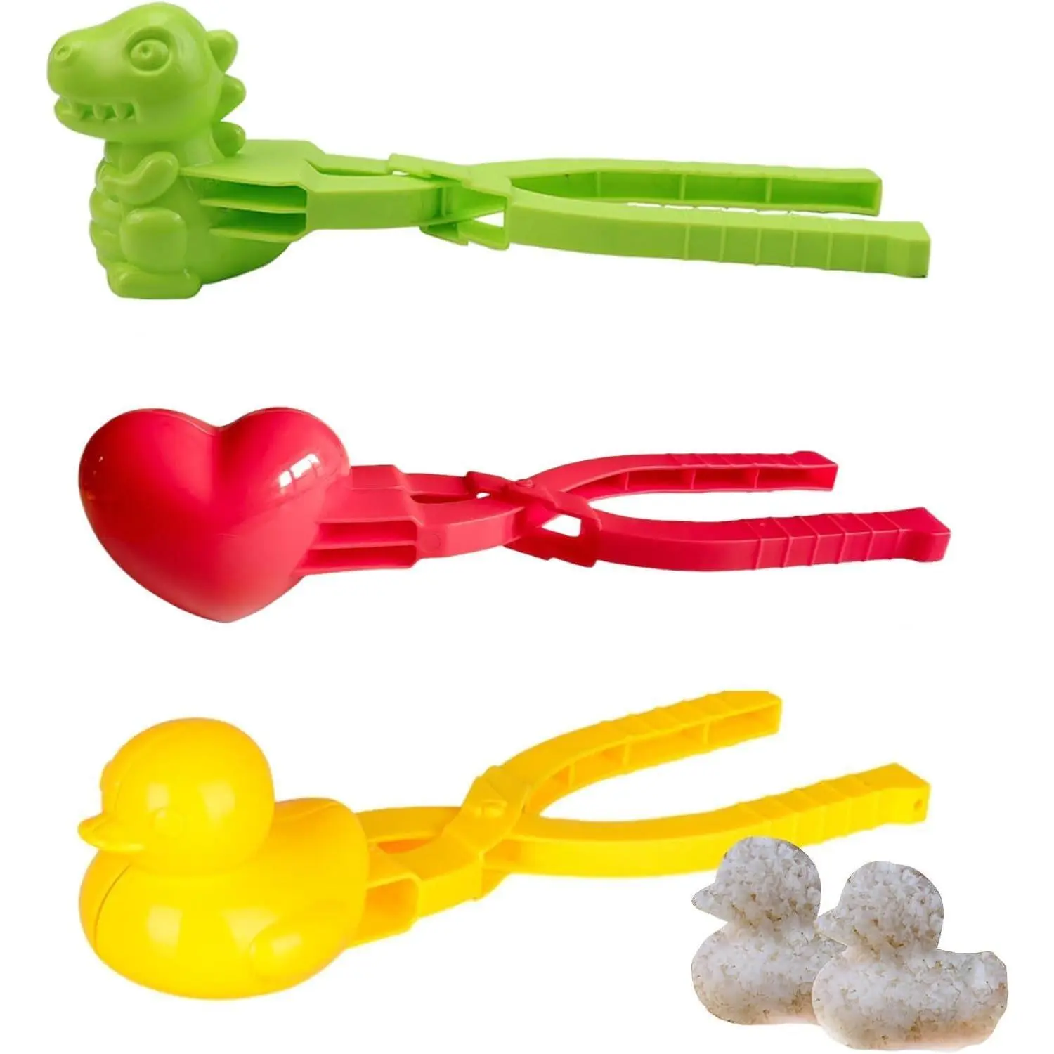 3PCS Duck Rice Molds  Sushi Making Cute Animals Rice Tool Duck Scoop Sushi Mold 3D Rice Shaper Mold  Rice Balls Sushi Croquettes(Duck+Dinosaur+Heart Shape)