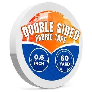 Basting Tape for Sewing - 0.6 In x 60 Yd Thin  Hemming Tape for Dresses - Transparent Clothes Strip for DIY Crafts, Temporary Repairs, Quick Adjustments with  Adhesion, Easy Clean Removal