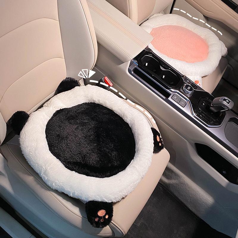 Plush Cartoon Panda/Rabbit Car Waist Neck Pillow Seat Cushion Sofa Office Rest Chair Pad Girl Women Lovers Car Interior Cute