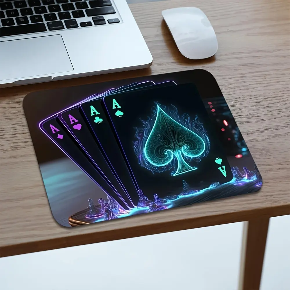 Poker Ace "A" Creative Design Mouse Pad, Non-Slip Rubber Gaming Mat,It does not emit light High-Definition Printed Desk Mat,Fashionable Artistic Aesthetic Design Desktop Decoration Mouse Pad, Best