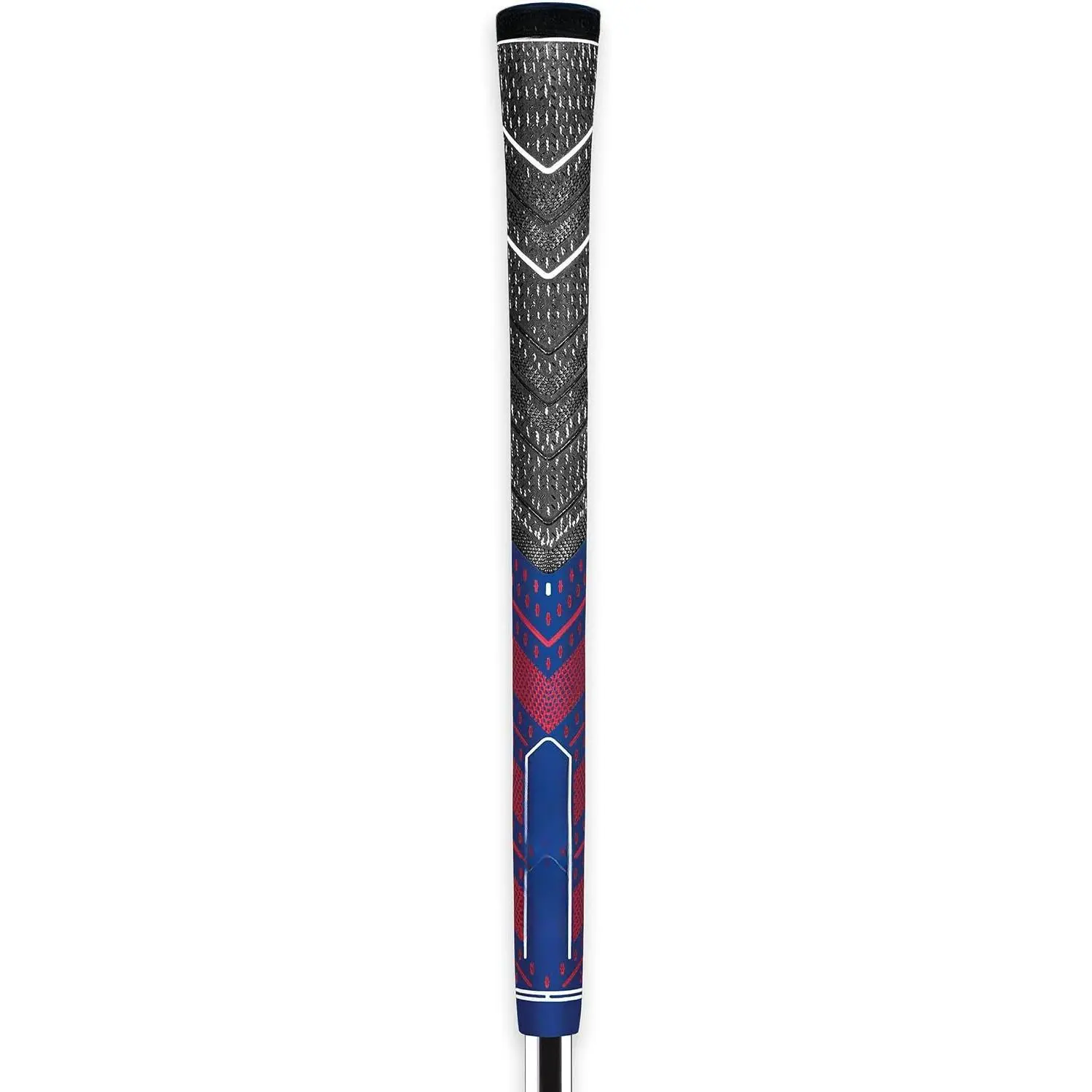 MCC Plus4  Club Grip - -Weather Hybrid Grip with Larger Lower Hand - Brushed  Cord & Pebbled Texture - Navy/Red