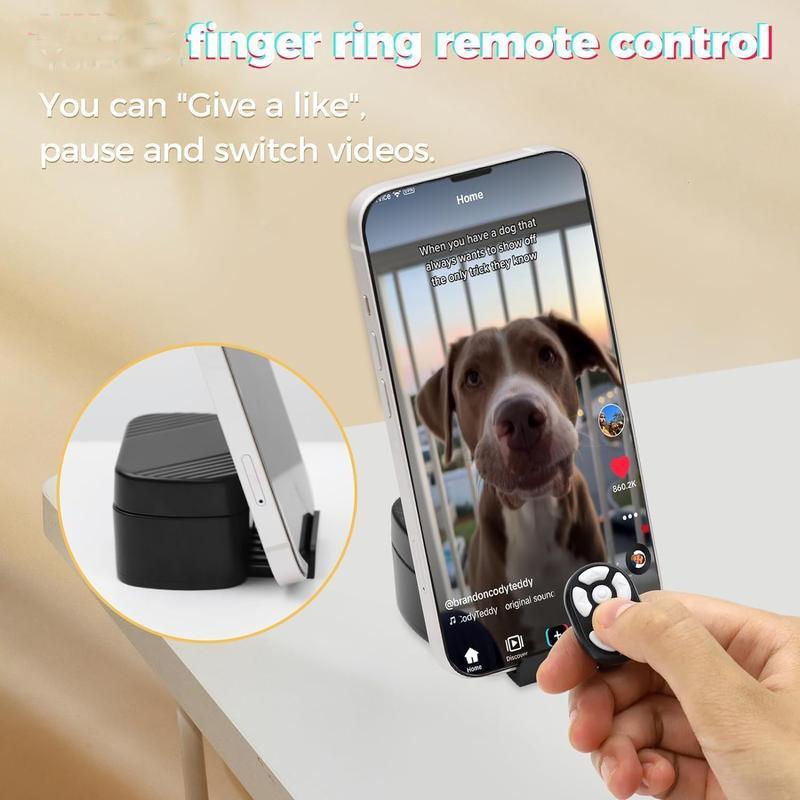 Wireless Remote Control Ring with Digital Display & Charging Case, USB Rechargeable 7 Key Scrolling Ring Clicker for Phone Camera Video Shutter Selfie Button, Wireless Finger Page Turner Remote for iOS 15.0 Android 8.0,Cool Gadgets