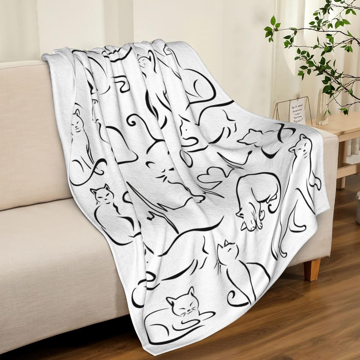 Cat Blanket Soft Cozy Flannel Throw Blanket Warm Lightweight Blankets Gifts for Cat Lovers Kids Girls Women Adults 50"x40"