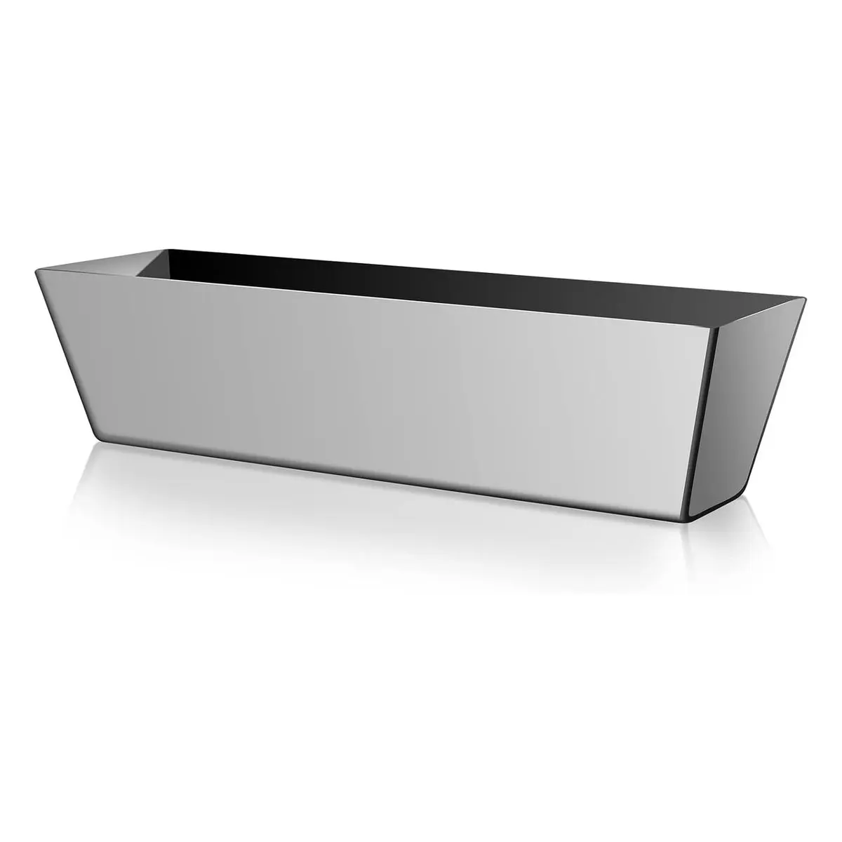 12 in Stainless Steel Watertight Reinforced Mud Pan, 12.6x2.6x3.6" Tapered Sides, Mirror Polish Rust-Proof Wall Finishing Drywall Tool Tray Bucket for Mudding and Taping