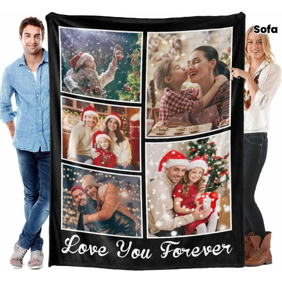 Custom Photo Text Blanket - Soft Personalized Gift, Suitable for Beds and Sofas - Perfect for Birthdays, Christmas, Weddings, Exclusive Custom Blanket
