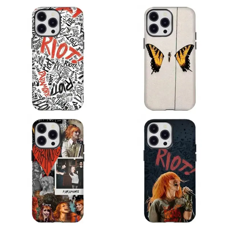 Nostalgic Paramore Riot Pop Punk Butterfly Hayley Williams Aesthetic Silicone/Acrylic Smartphone Case - Wireless-Friendly, Full Coverage, Raised Edges Protector for iPhone 17,16,15,14,13,12,11 & Samsung S21-S25, Ideal Gift for Music Fans, Accessories, Per