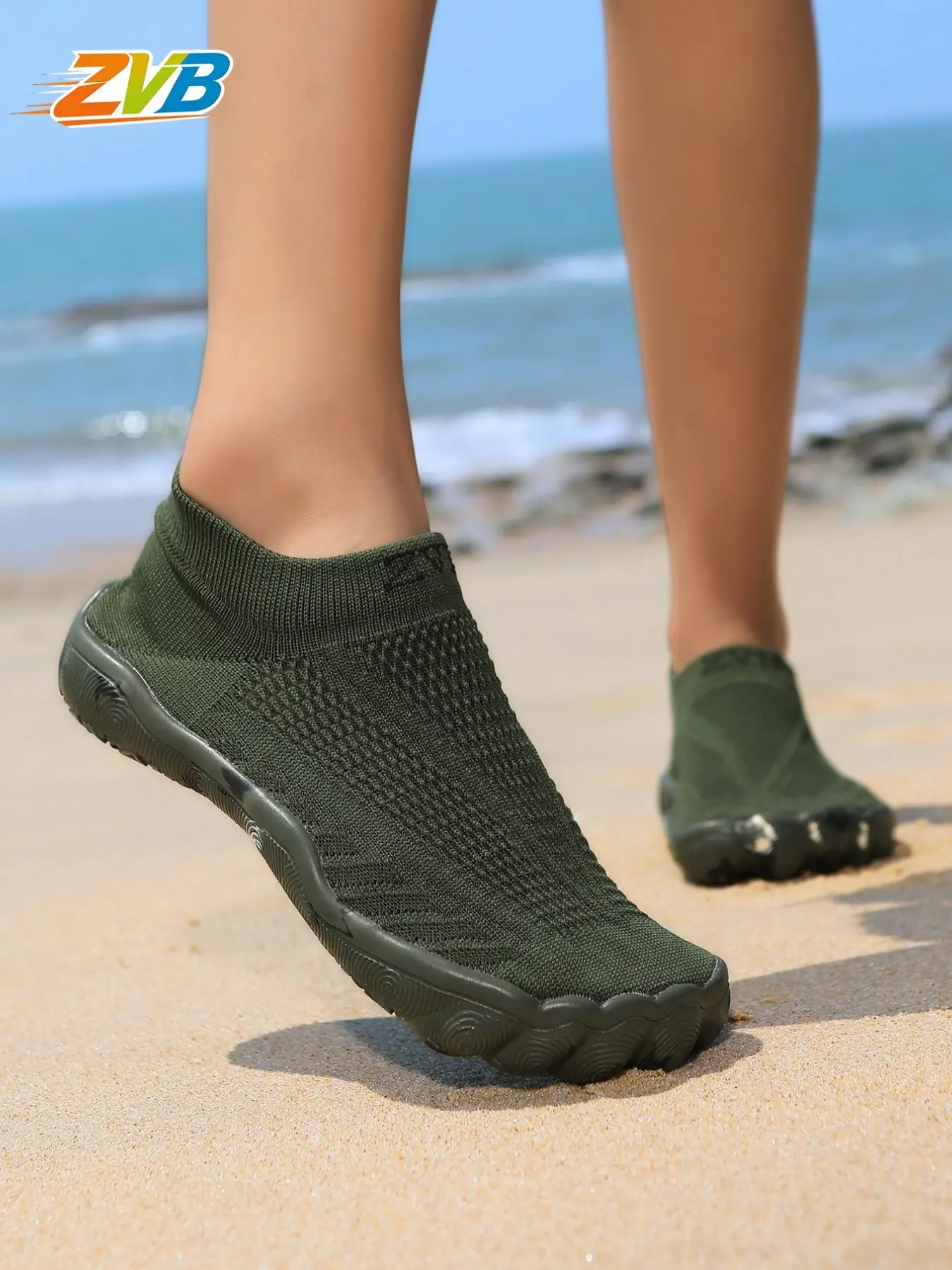 ZVB Couple Beach Water Shoes for Barefoot Lovers, Soft Sole, Quick-Dry Summer Beach Shoes, Anti-Slip Breathable, Fishing Water Shoes, Outdoor Water Shoes