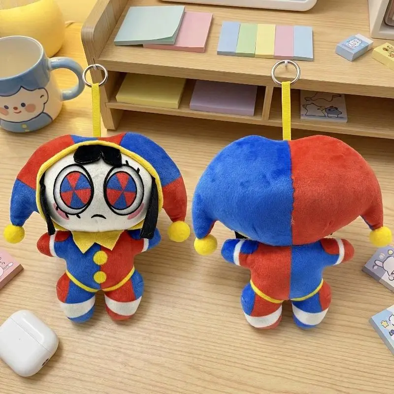 The Amazing Digital Circus Pomni 15cm Plush Keychain - Unisex Clown Jester Doll Shape Stuffed Pendant, Cute Bag Accessory, Gift Item, a-15cm Stuffed Toy, Soft Plush