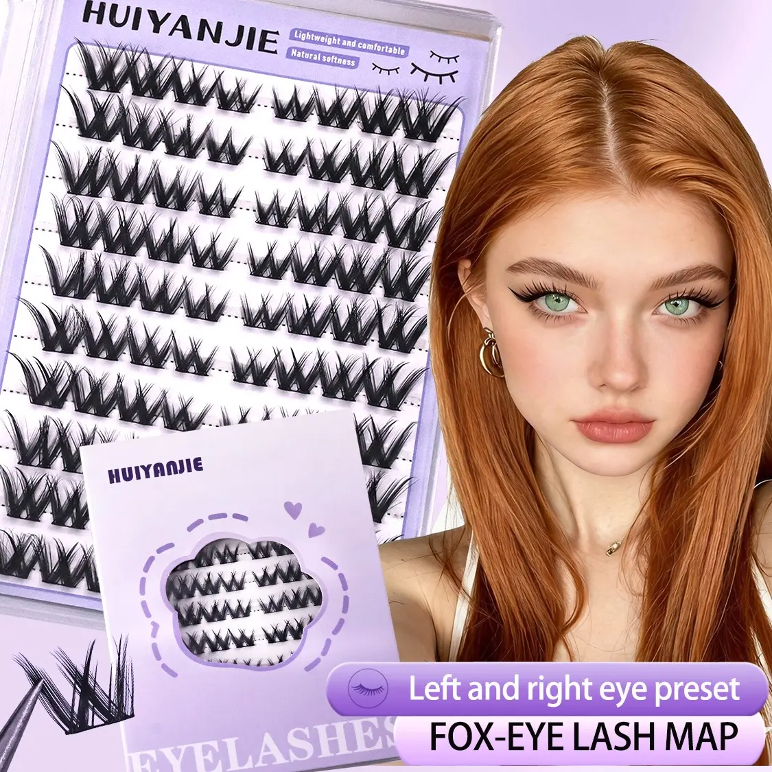 Mixed Style False Eyelashes, Mixed Length Single Fiber, Sharp Pointed Manga Lash Clusters, Reusable Professional Makeup Accessories