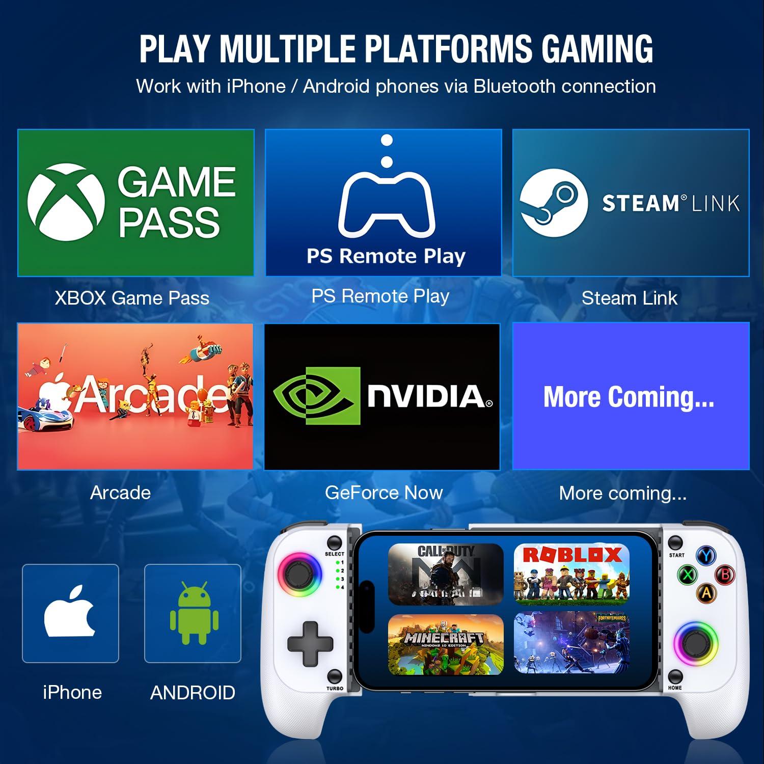 Phone Controller for /Android Support Phone Case, Mobile Controller with Led Light, Upgraded Joysticks, Turbo, Thumb Grips Handheld Gaming Gamepad Phone Controller for /Android Support Phone Case, Mobile Controller with Led Light, Upgraded Joysticks, Turbo, Thumb Grips Handheld Gaming Gamepad