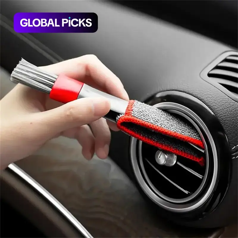 Car Air Vent Cleaning Brush, Double Head Car Air Vent Cleaning Brush, Auto Detailing Cleaner, Multifunctional Car Interior Cleaning Brush, Car Wash Accessory #GLOBAL PICKS