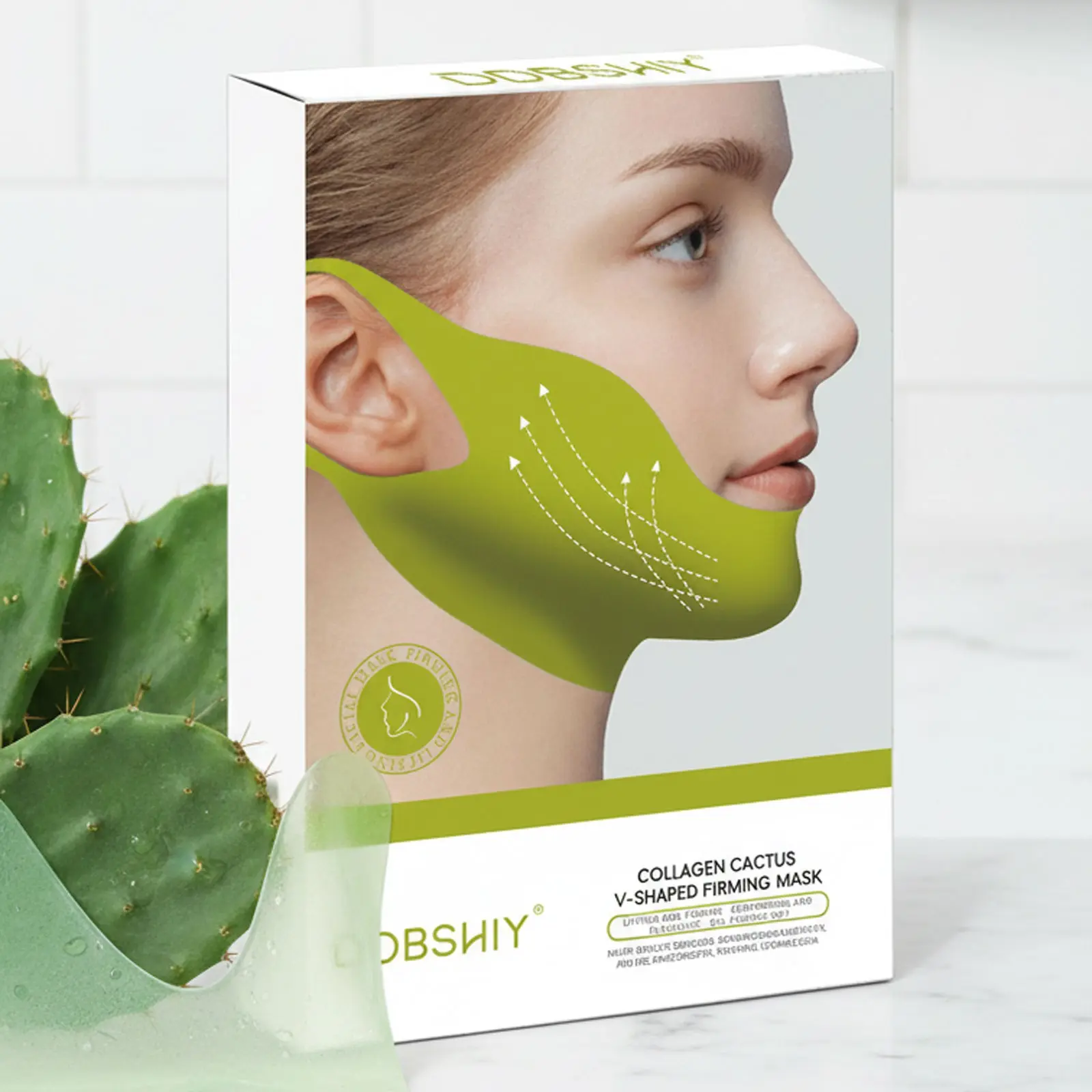 High-End V-Face Lifting Mask, Cactus Ingredient, Reduces Swelling, Tightens Pores, Improves Skin Texture, Visible Pore Care, Facial Repair