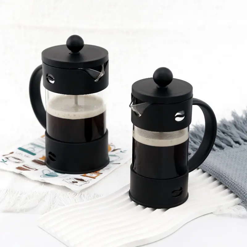 French Press Coffee Maker, 350ML 600ML 1000ML, Tea Infuser, Milk Frother, Home Filter Pot, Hand Brew Cold Brew, PP Plastic, Borosilicate Glass, Stainless Steel Mesh