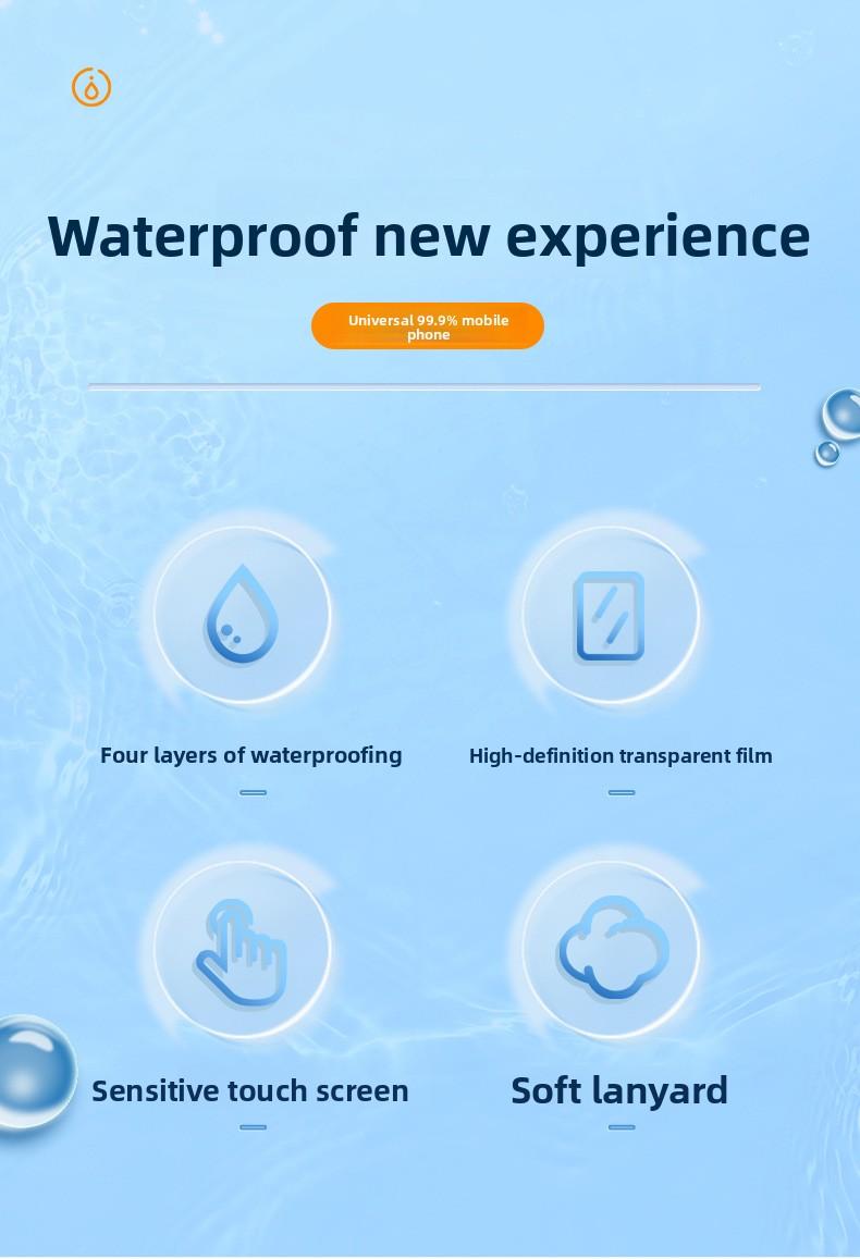 Mobile phone waterproof bag, touch screen diving cover, swimming takeaway rider special hot spring dust bag, waterproof mobile phone cover