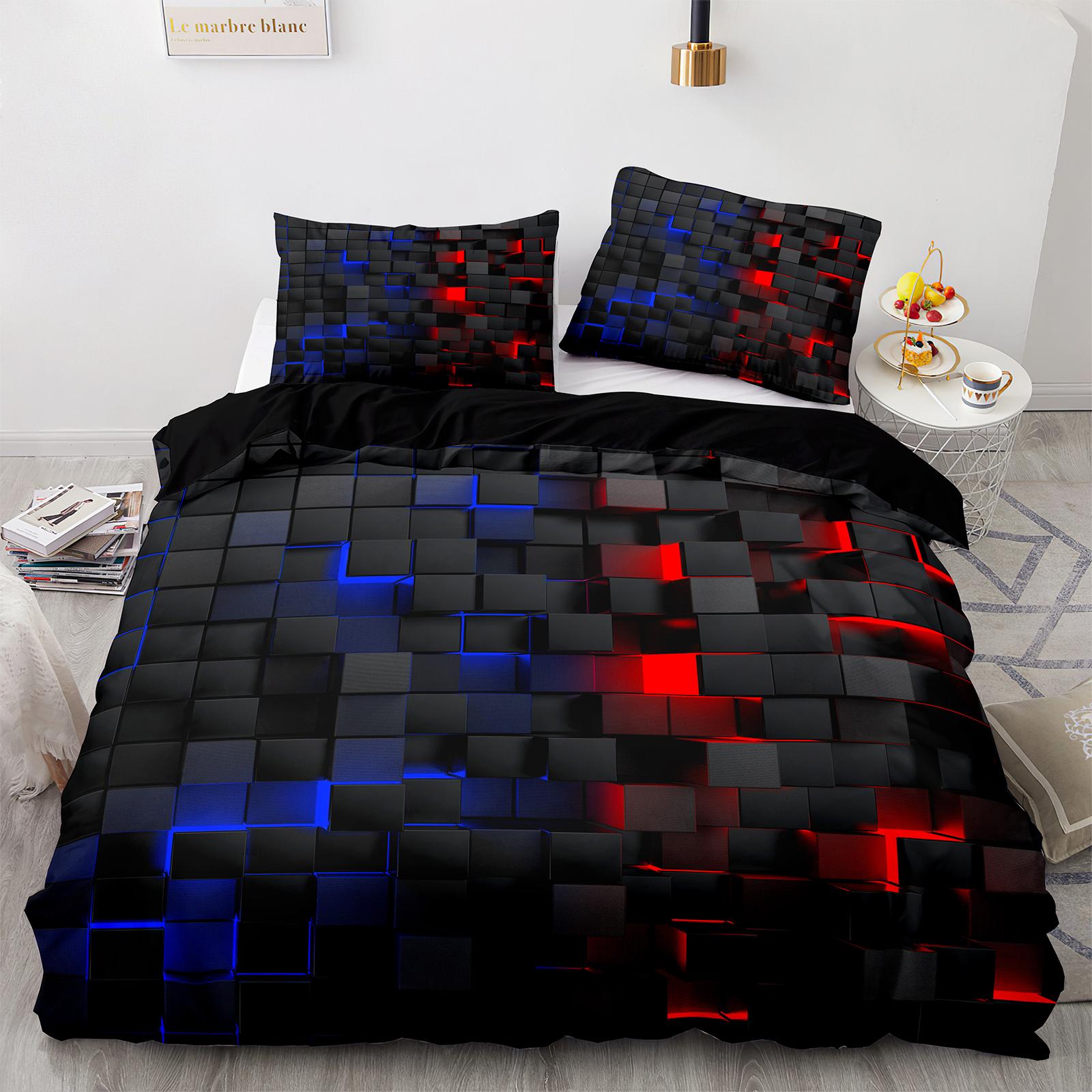 Geometric Pattern Bedding Set, 1 Count Quilt Cover & 1/2 Counts Pillowcase without Filler, modern bedding set, decorative bedding set, Soft Comfortable Bedding Set for Home Bedroom