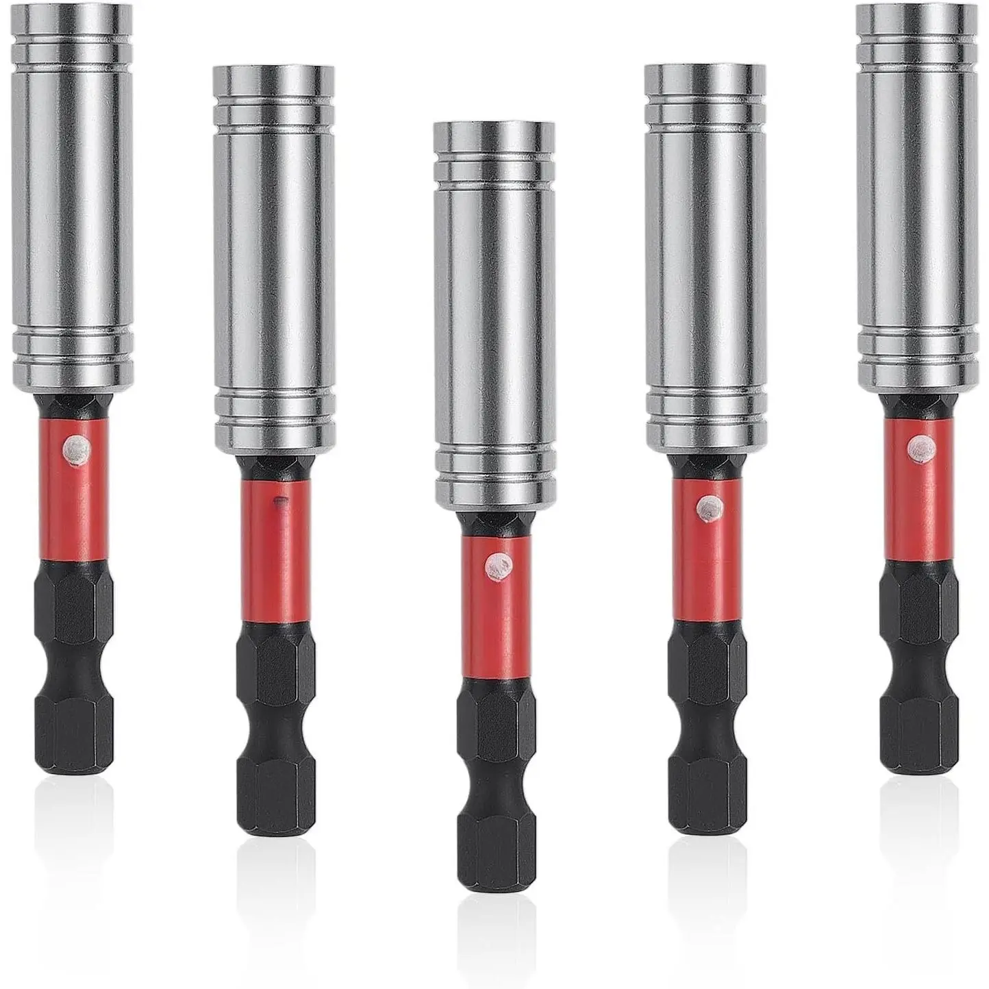 5 count 1/4"    Bit Holder, Black Series, Upgraded  Drill Bit Extension for  Driver, Cordless Drill, 1/4" Hex Shank  S2 Steel