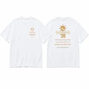 Summer 26 Vintage Sun Wave Pattern T-shirt, easy to wear, full of sunny vibes, casual seaside vacation retro T-shirt, patterned T-shirt, loose-fitting sunny style T-shirt, vintage summer beach shirt Graphic Tee