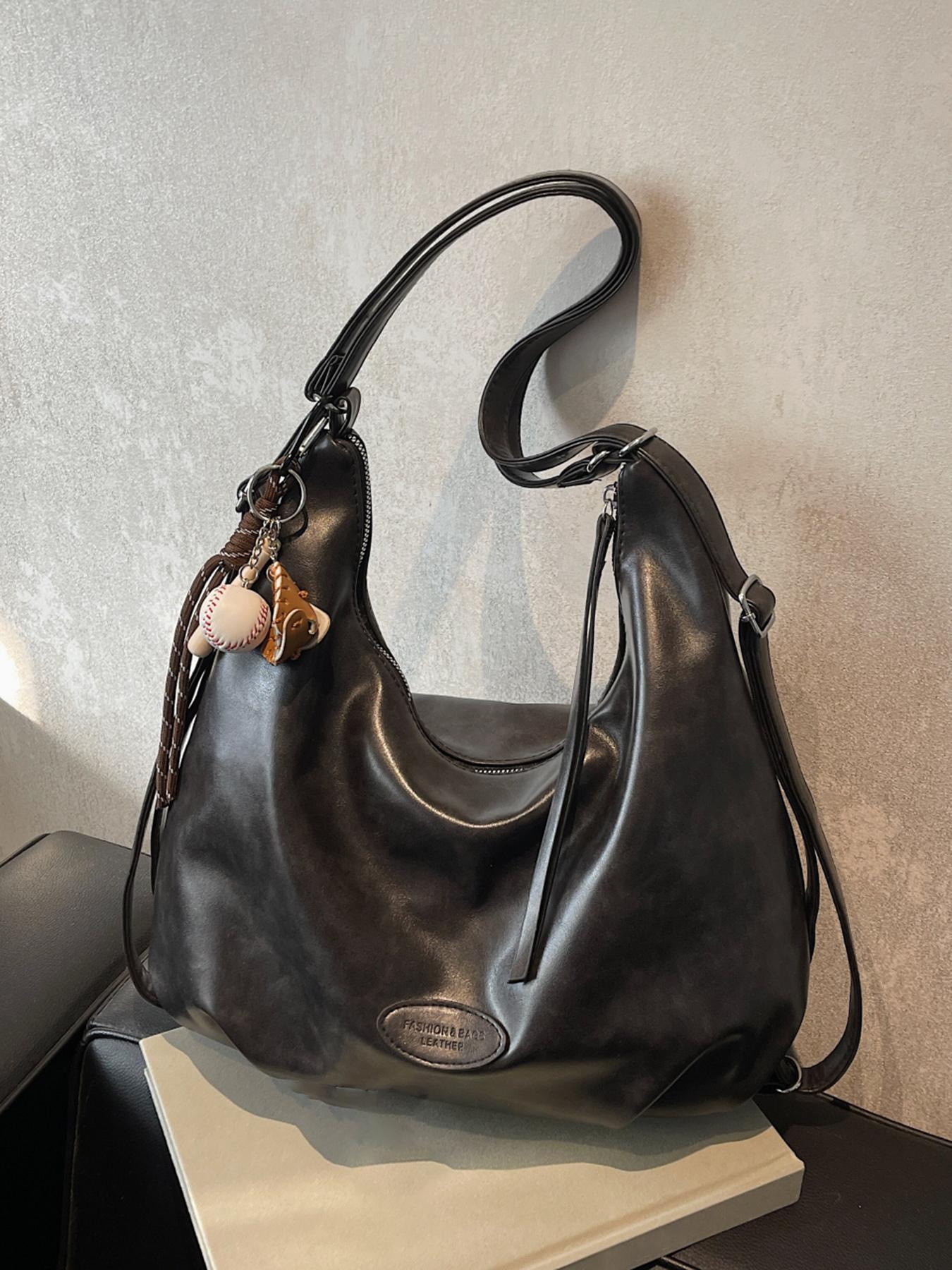 Large Capacity Tote Bag, Retro Casual Fashionable One-shoulder Crossbody Bag for College Students, Suitable for Short Trips, Elegant Commuter Bag