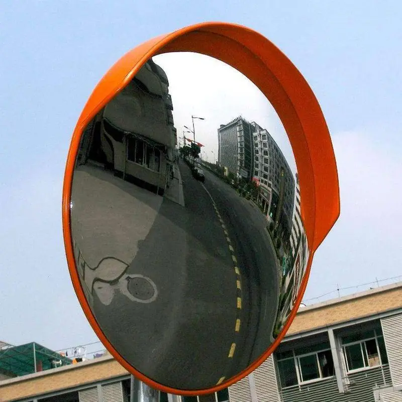 24 Inch Convex Mirror Outdoor, Security Driveway Mirror 24" PC Traffic Mirror Wide Angle with Adjustable Fixing Bracket for Garage, Warehouse, Blind Spot Mirror Indoor Outdoor 60CM