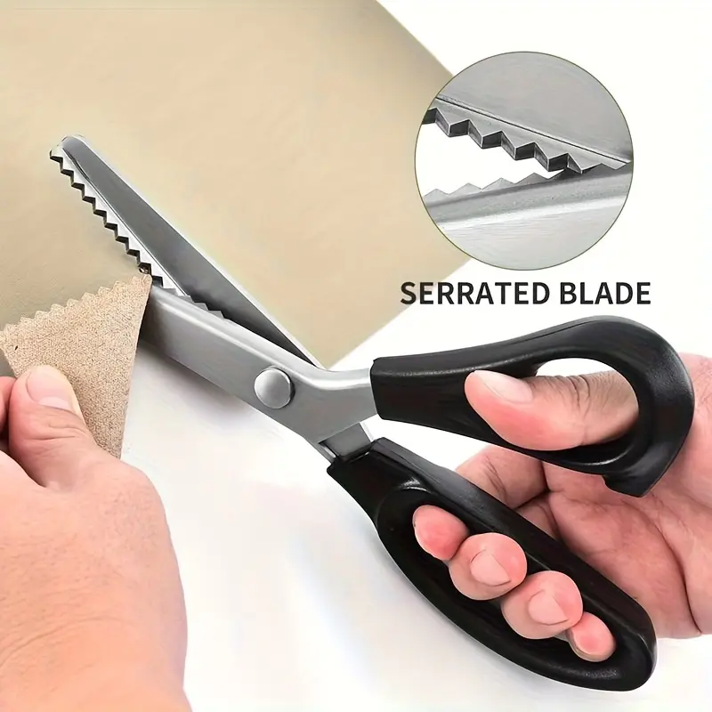 1 Piece Professional Serrated Tailor Scissors, Anti-Shrink Edge Scissors for Dress Sewing, Suitable for Lace Decoration and Tailoring, Sewing Tools