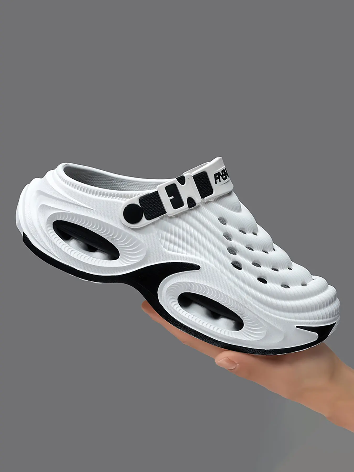 Men's Thick Sole Trendy Clogs, Adjustable Straps, Breathable Design, Shock Absorption, Non-Slip, Suitable for Indoor/outdoor Activities, Anti Slip Slippers