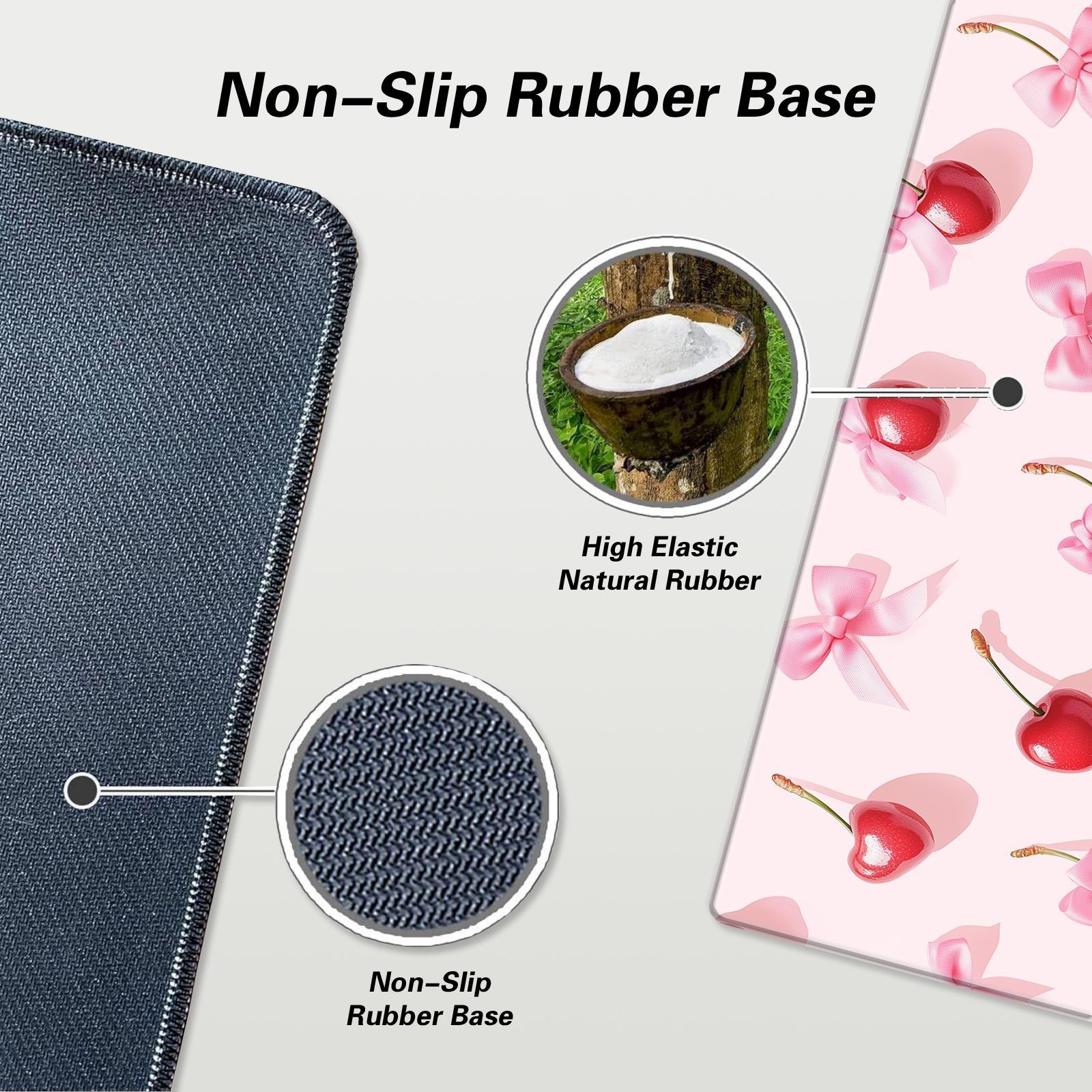 Cherry Bow Pattern Mouse Pad, Rectangular Gaming Mouse Pad, Anti-slip Mouse Pad, Desktop Keyboard Mouse Mat for Home Office Game Room