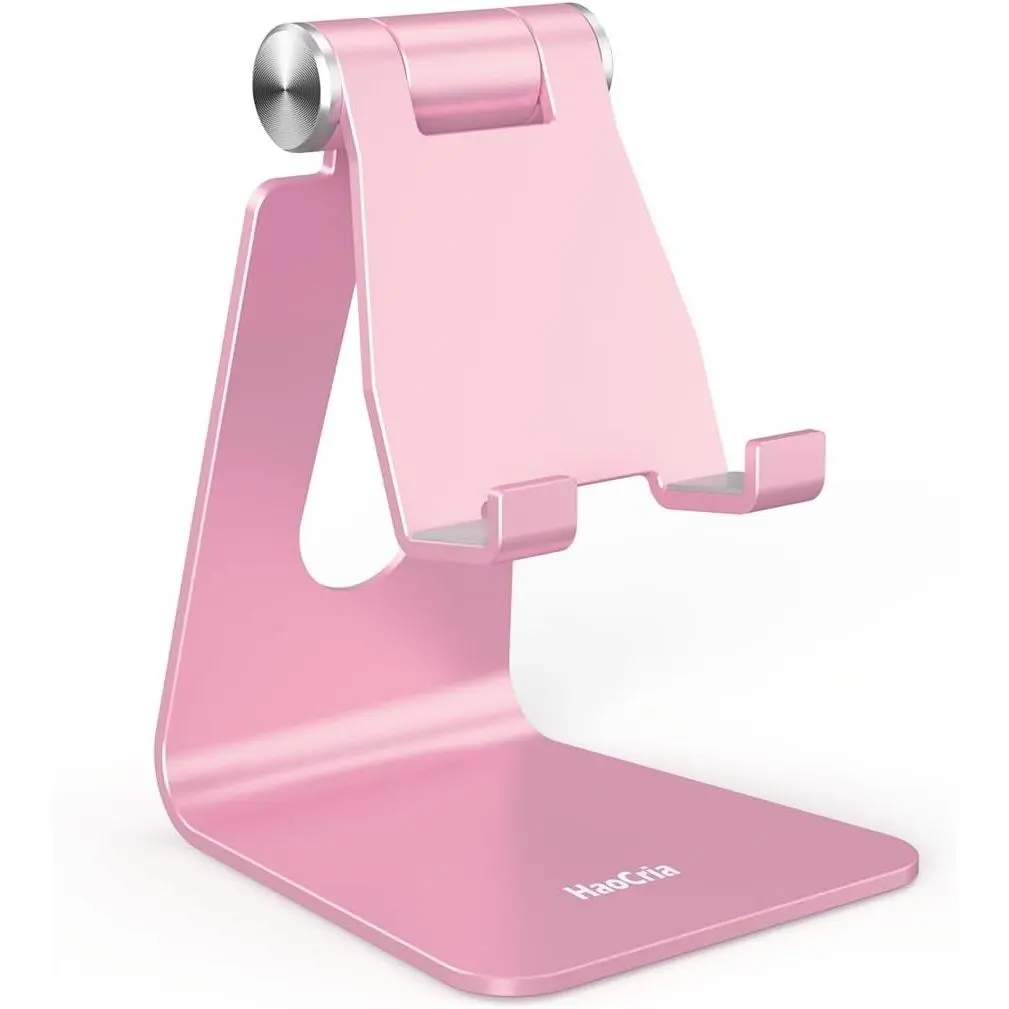Cell Phone Stand for Desk- Adjustable Phone Stand Holder, Cradle, Dock, Desktop Stand for iPhone 17 16, 15, 14, Plus, Pro, Pro Max, 13 12 X XS,4-8" Phones, Office Accessories (Rose Gold)Gift.