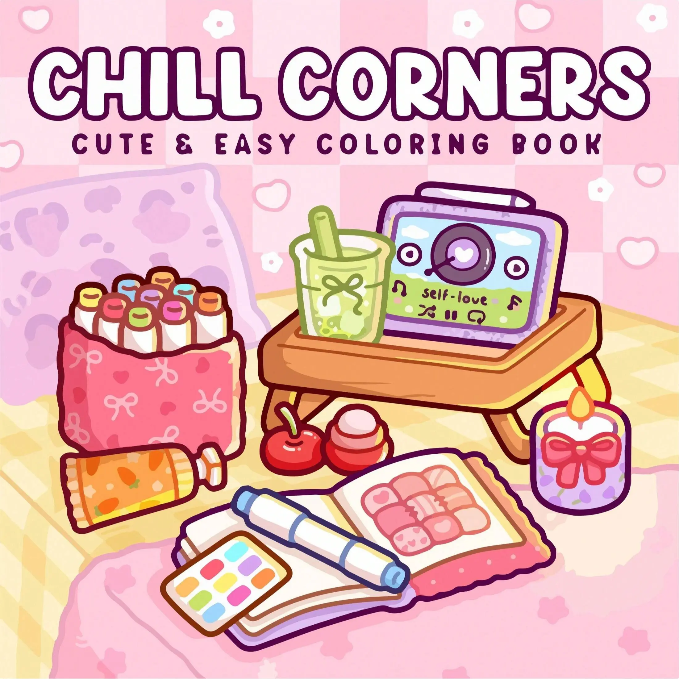 （44 Pages）1 Book "Leisure Corner" Adult Coloring Book,  Easy To Color | Filled With Imaginative Stationery And Relaxing Scenes, Perfect Gift For Friend Gatherings, Self-Care, Stationery, School Supplies, Suitable For Girls, Weddings, Mother's Day