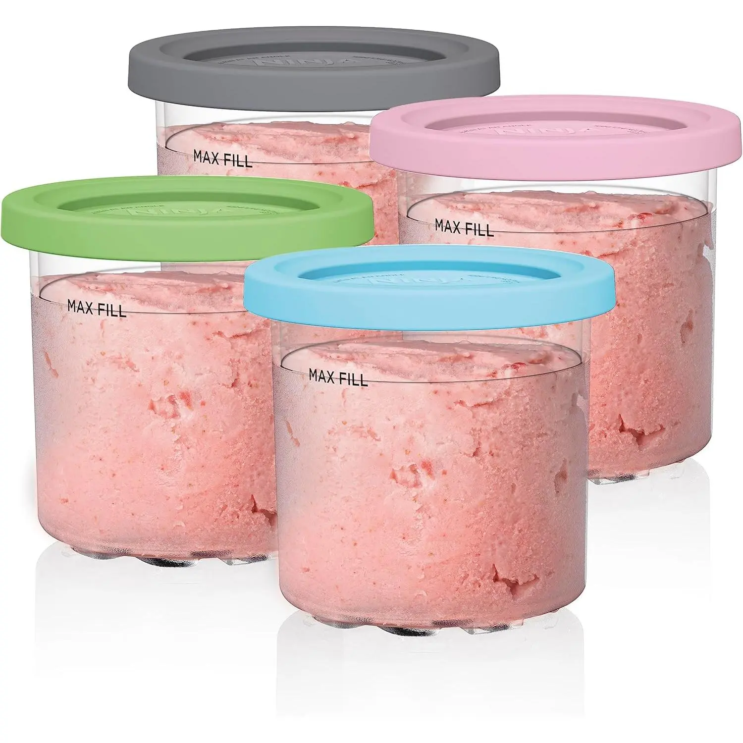 Ice Cream Container Lid Replacement, 4 Counts Clear Ice Cream Container Lid, Kitchen Accessories for Keeping Fresh and Storing, Utensils