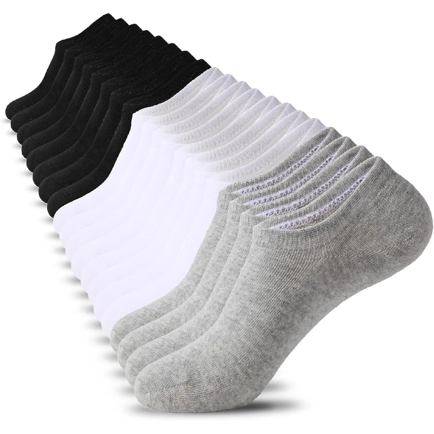 6/10 Pairs Non-Slip No Show Socks Men's & Women's Low-Cut Liners