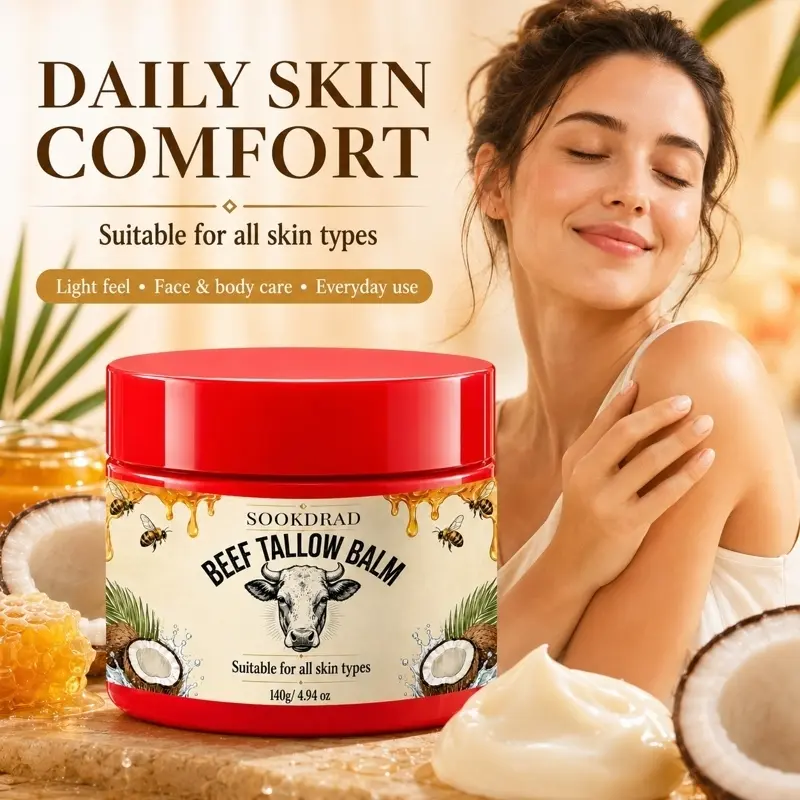 Beef Tallow Balm, beeswax infused, coconut oil infused, natural hydrating balm, all skin types, 140g