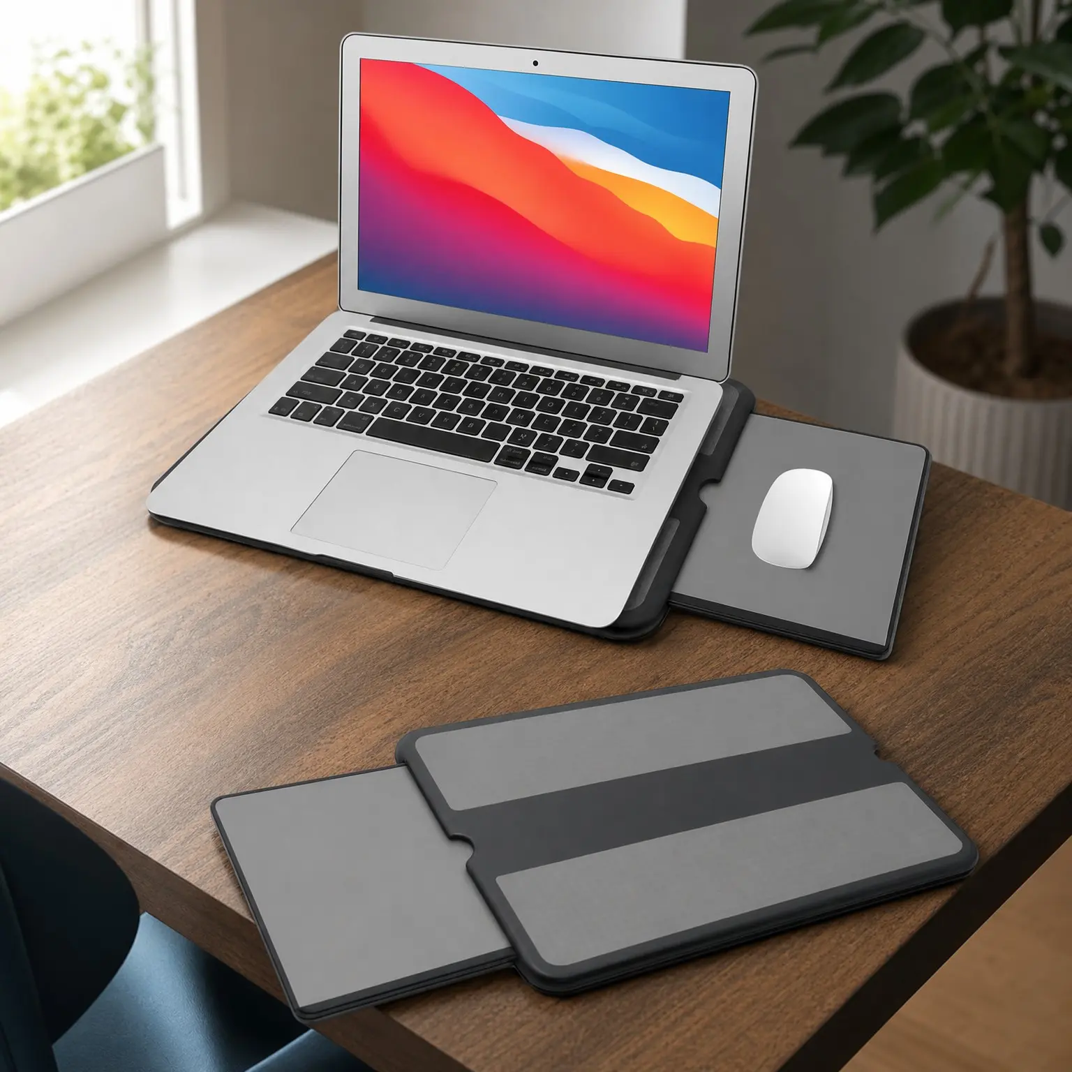 Portable Laptop Lap Desk with Retractable Mouse Tray – Sturdy, Stable Work Surface for Bed, Sofa, Couch, or Travel