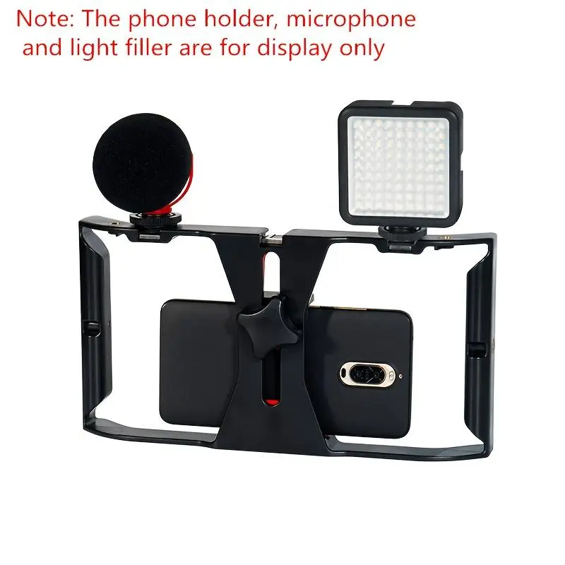 New Professional Mobile Phone Stabilizer Stand, Handheld Gimbal Tripod Base with 3 Cold Shoes and Multiple 1/4 Inch Expansion Ports, Anti Shake Stabilizer, Suitable for iPhone Video and Photo Shooting Enthusiasts