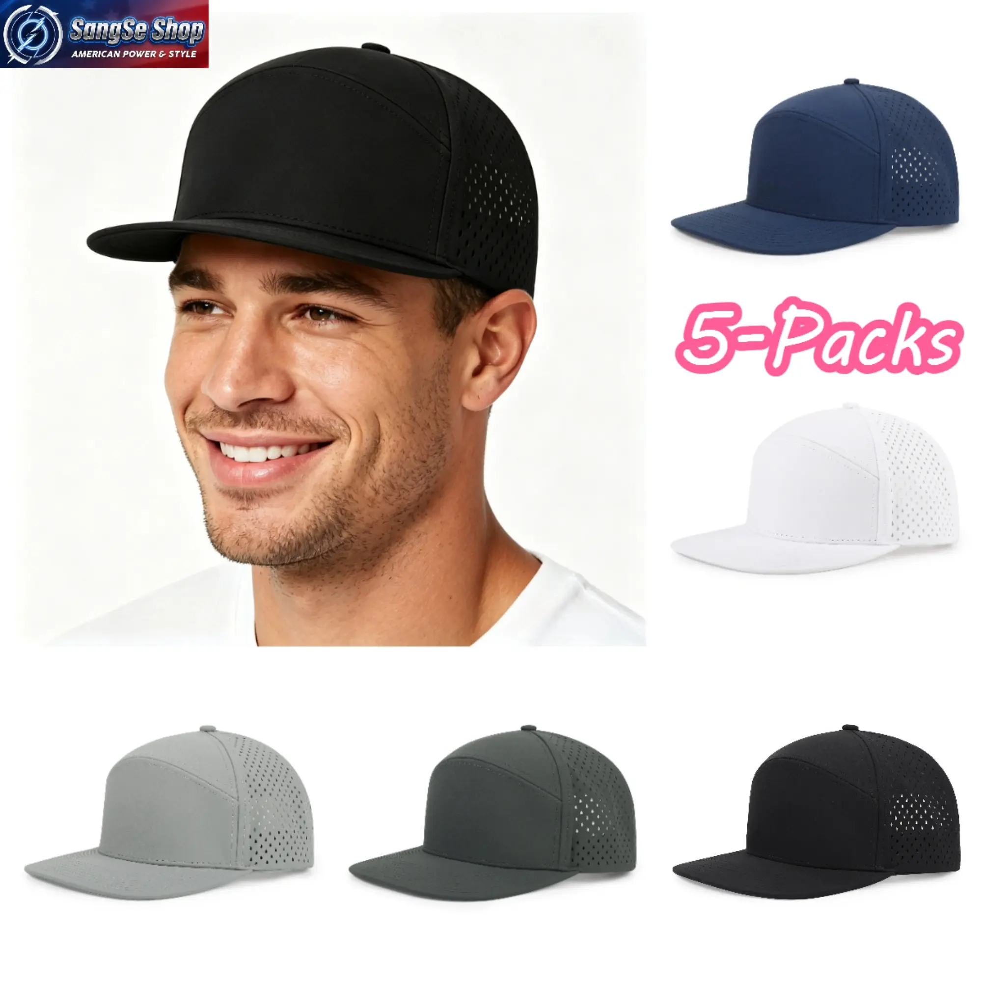 5-Pack Blank Mesh Trucker Caps for Men & Women, Adjustable Solid Color Baseball Hat for Summer, Running, and Outdoors, Cap Quality Caps