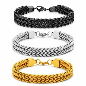 Men's Stainless Steel Double Row Mesh Chain Bracelet, Reversible Two Sided Link Wristband, Hip Hop Streetwear Fashion Jewelry, Tarnish Resistant Statement Hand Accessory for Daily Wear, Party, Concert, Club, Birthday Gift for Him