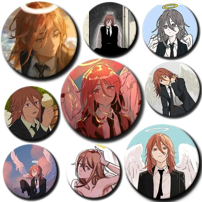 2026 new hot item 58mm Cartoon Character Angel Devil Button Pin Anime Role Angel Devil Brooch Creative Badge for Backpack Clothes Decoration Gift