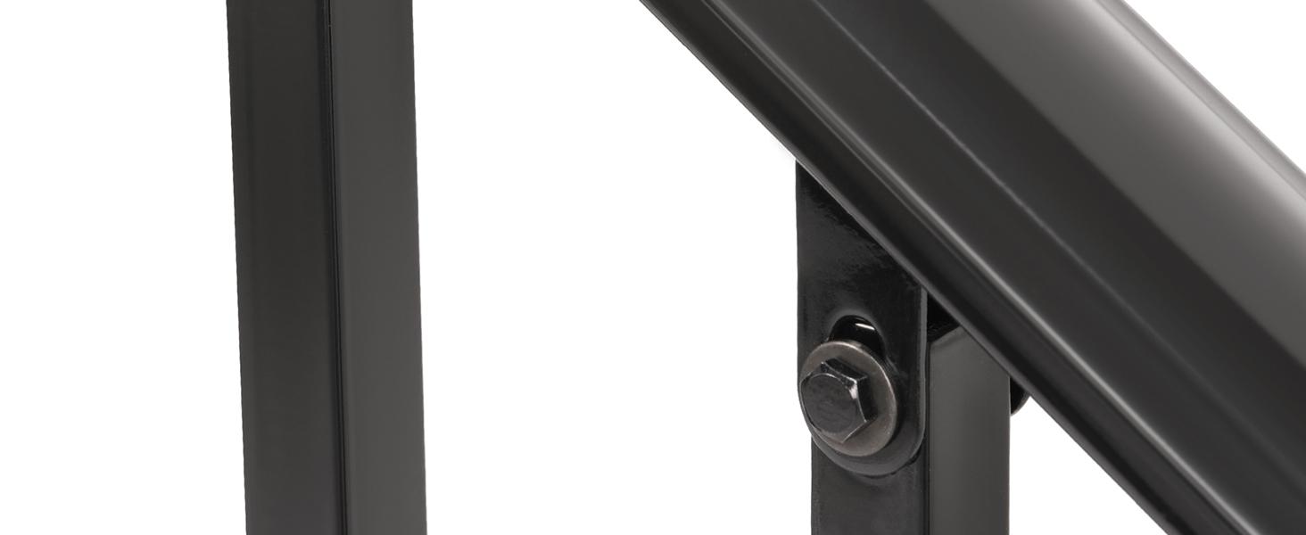 4-5 Step Hand Rail, Handrails for Outdoor Steps, 4-5 Steps Adjustable Outdoor Garden Railing for Stairs Black Steel Powder Coated Heavy Duty 4-5 Step Hand Rail, Handrails for Outdoor Steps, 4-5 Steps Adjustable Outdoor Garden Railing for Stairs Black Steel Powder Coated Heavy Duty