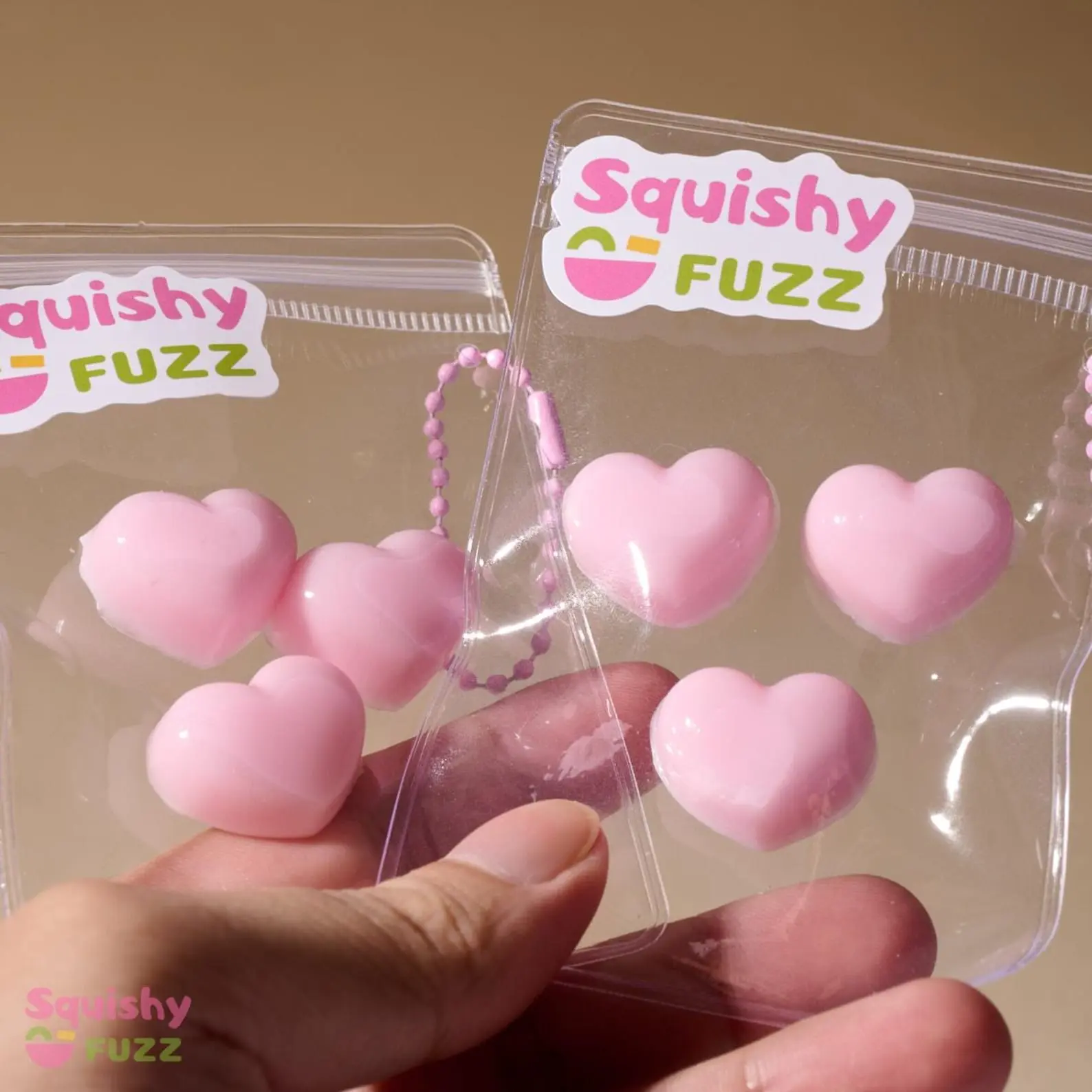 Pink Heart Taba Squishy - A Gift for Someone You Love, Love Heart Squishy Toy, Squishy Valentine Gift, Cute Squishy Keychain