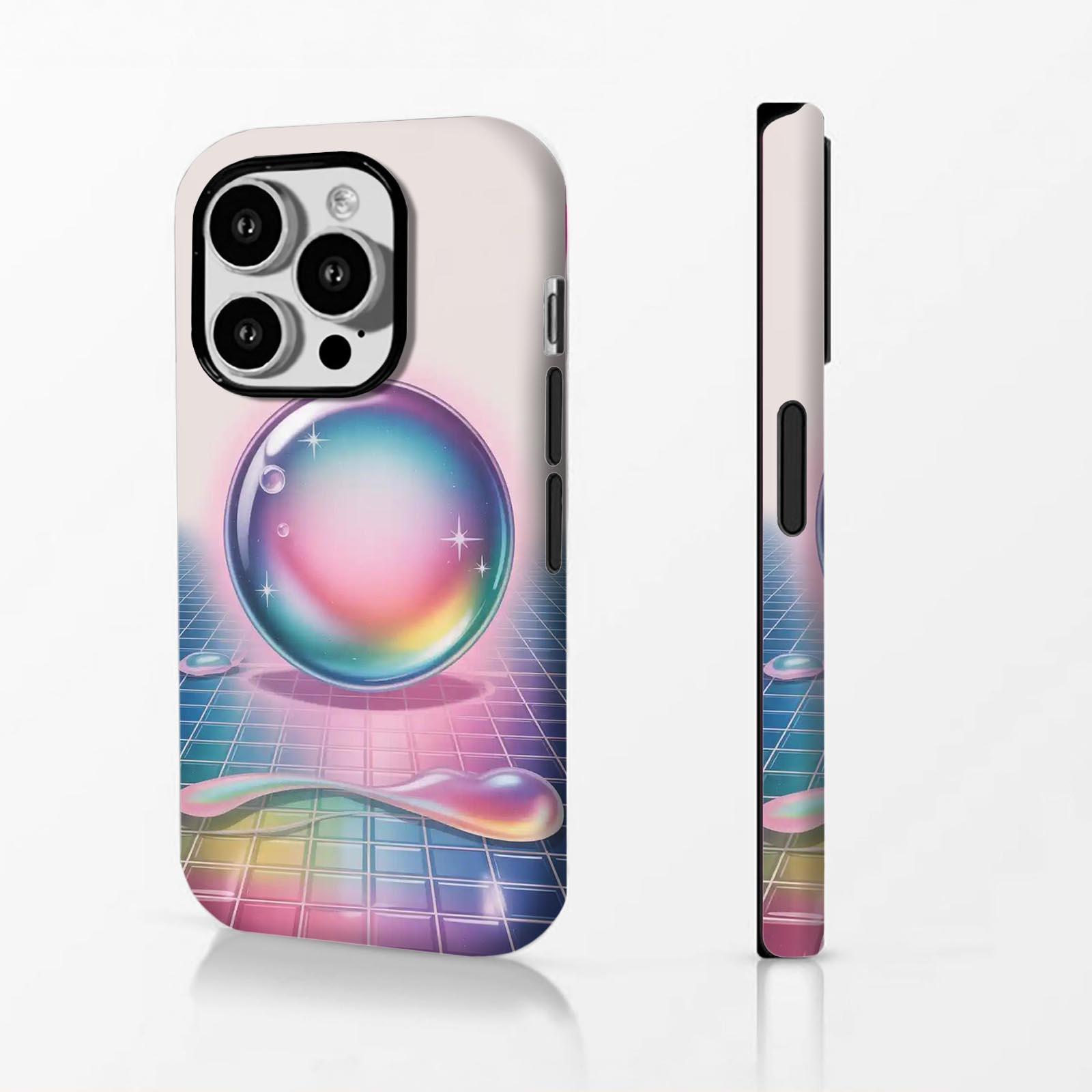 Rainbow, bubble, grid Soft And Hard Two-In-One Film Printed Full Pattern Case For IPhone 16 15 14 13 1211 Pro Max Plus Phone Case