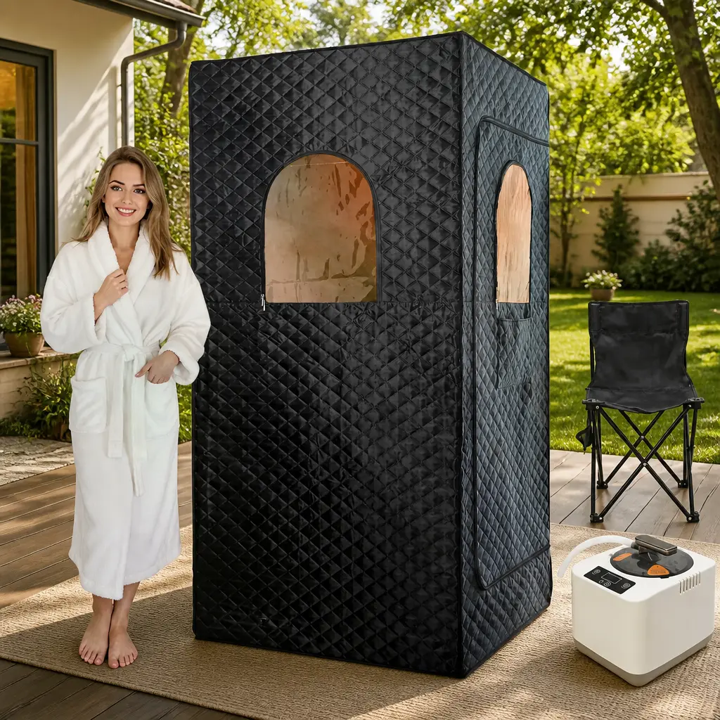 Portable Steam Sauna Tent - Compact Home Spa for Adults, Single-User Full-Body Steam Therapy with Insulated Thick Fabric, Foldable Chair, Remote Control, Detachable Parts, Quick Heat-Up, Gentle Sweat Flushing, Rapid Ambient Heating, Compact Storage, Adult