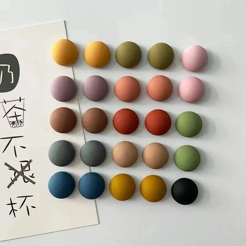 10pcs Mixed Cartoon Frosted Round Iron Magnetic Fridge Magnets - Nordic Personalized Home Supplies (1.5cm & 2.3cm) for Whiteboard, Photo Message Board, All Ages