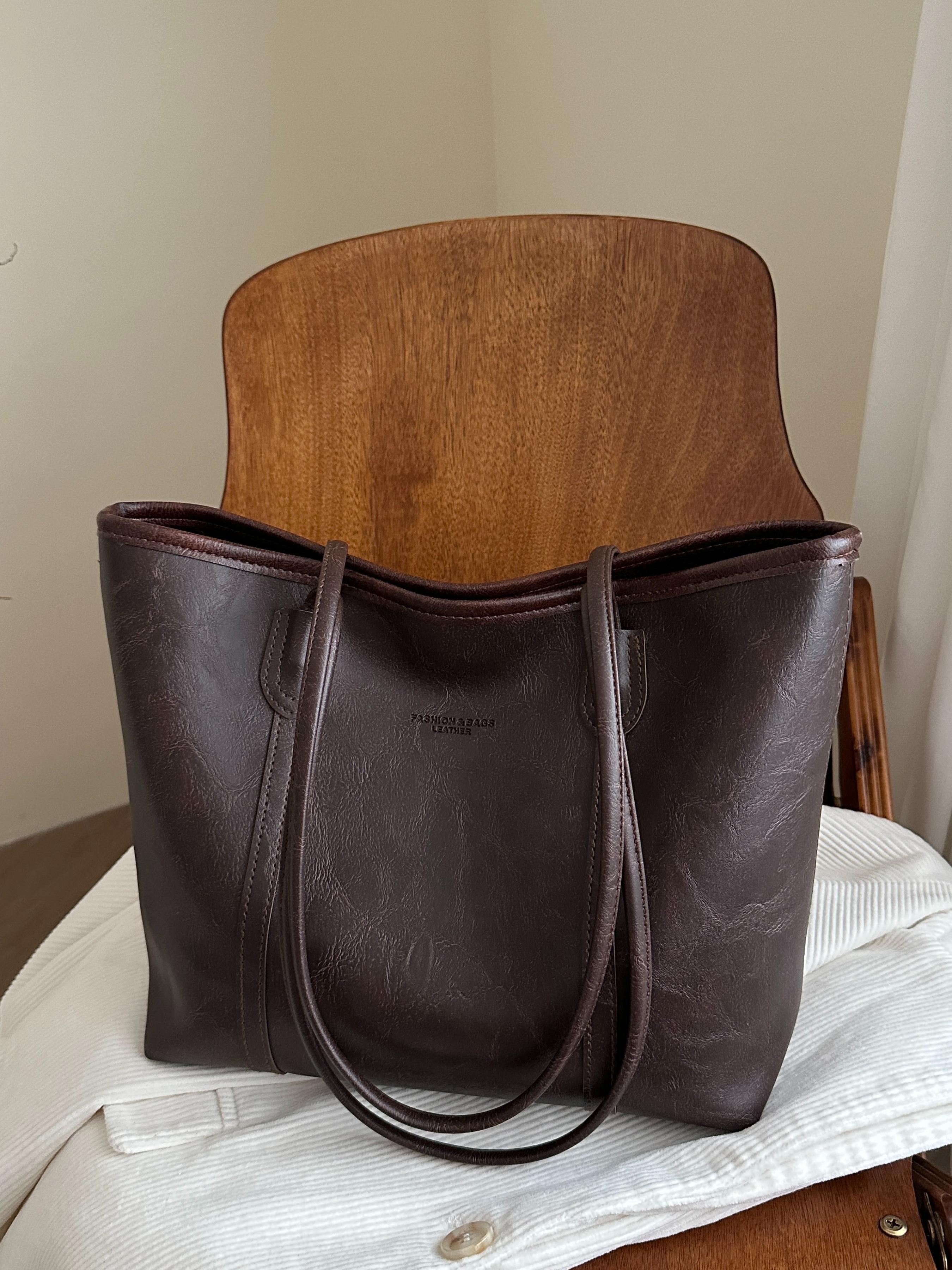 Fashionable Retro Shoulder Bag, Large Capacity Commuter Travel Tote, Pu Tote Satchel, Simple Versatile Design, High-Quality Material