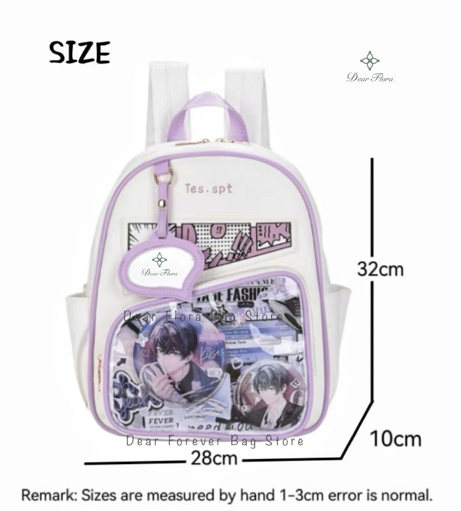Y2k Anime Ita Backpacks Girls Transparent Bag Students DIY Display Schoolbag Cute Large Capacity Rucksack Casual Travel Knapsack