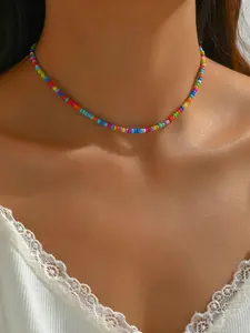 A simple and fashionable Baroque necklace with multiple colors is suitable for daily wear, vacation and dating occasions, and is also a surprising and exquisite small gift